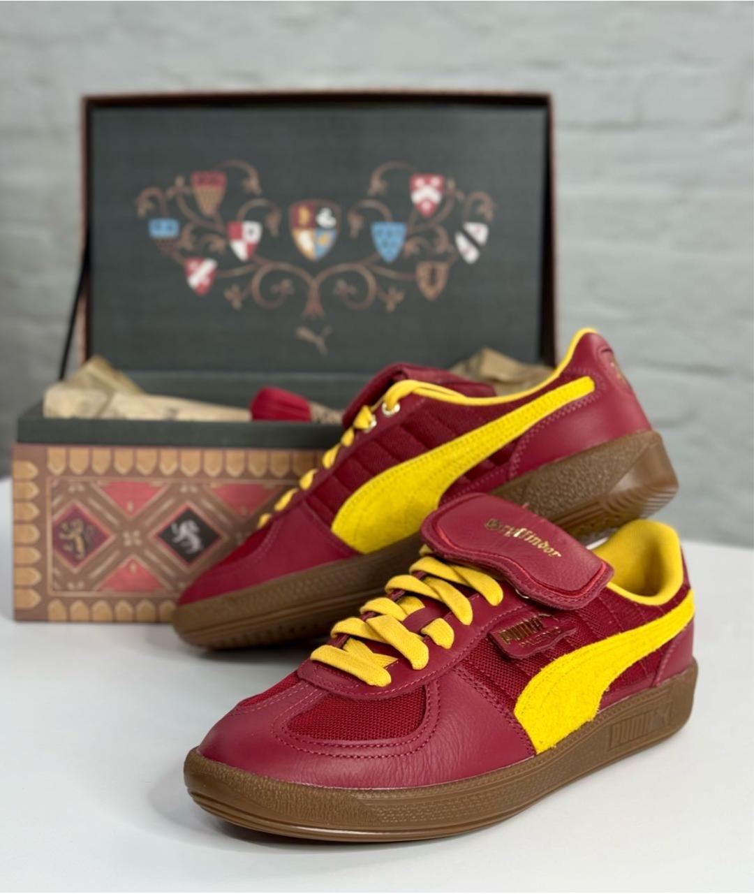 PUMA Бордовые кожаные низкие кроссовки / кеды, фото 8
