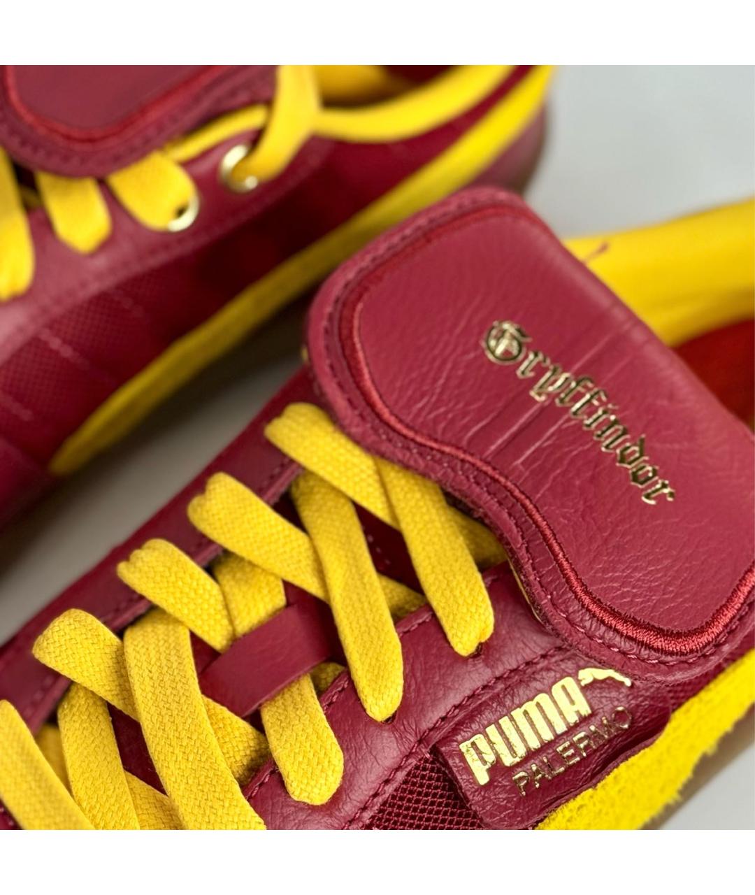 PUMA Бордовые кожаные низкие кроссовки / кеды, фото 4