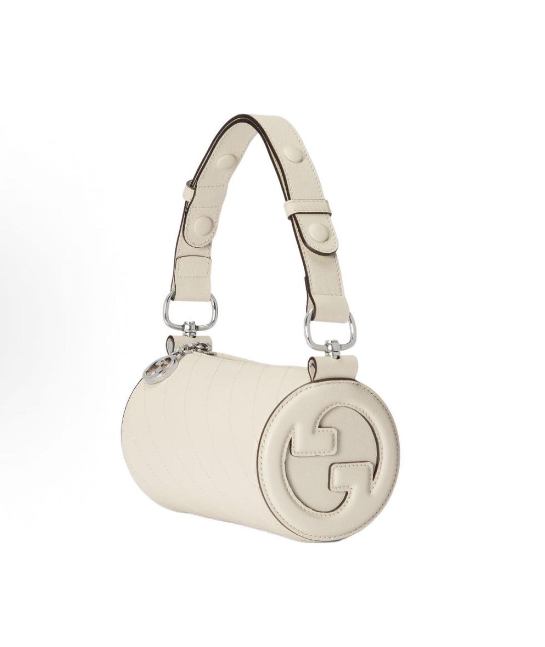 GUCCI Белая кожаная сумка с короткими ручками, фото 2