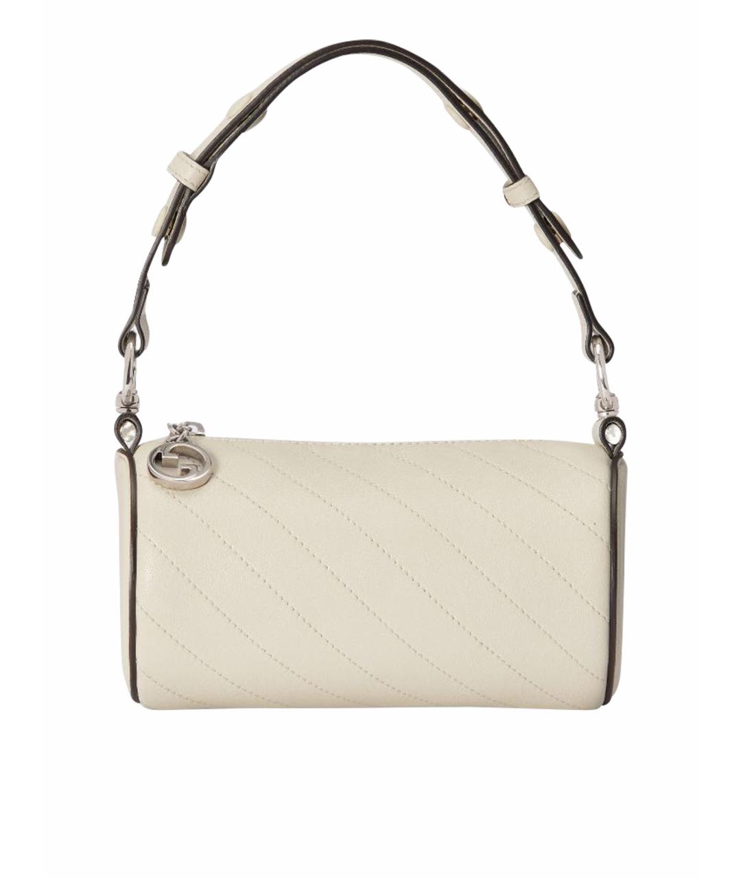 GUCCI Белая кожаная сумка с короткими ручками, фото 1