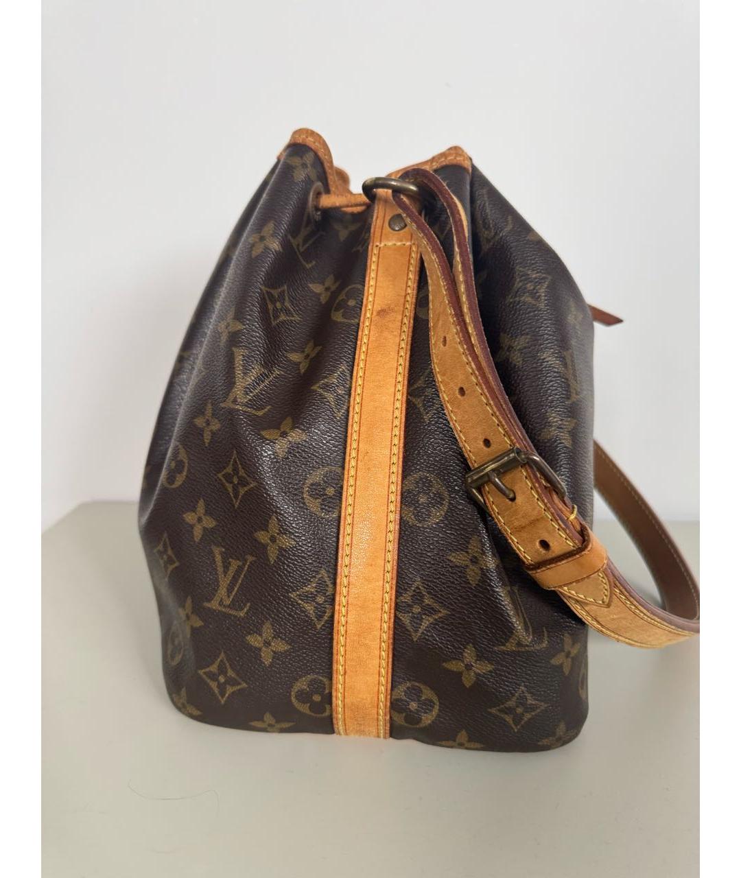 LOUIS VUITTON Коричневая кожаная сумка через плечо, фото 6
