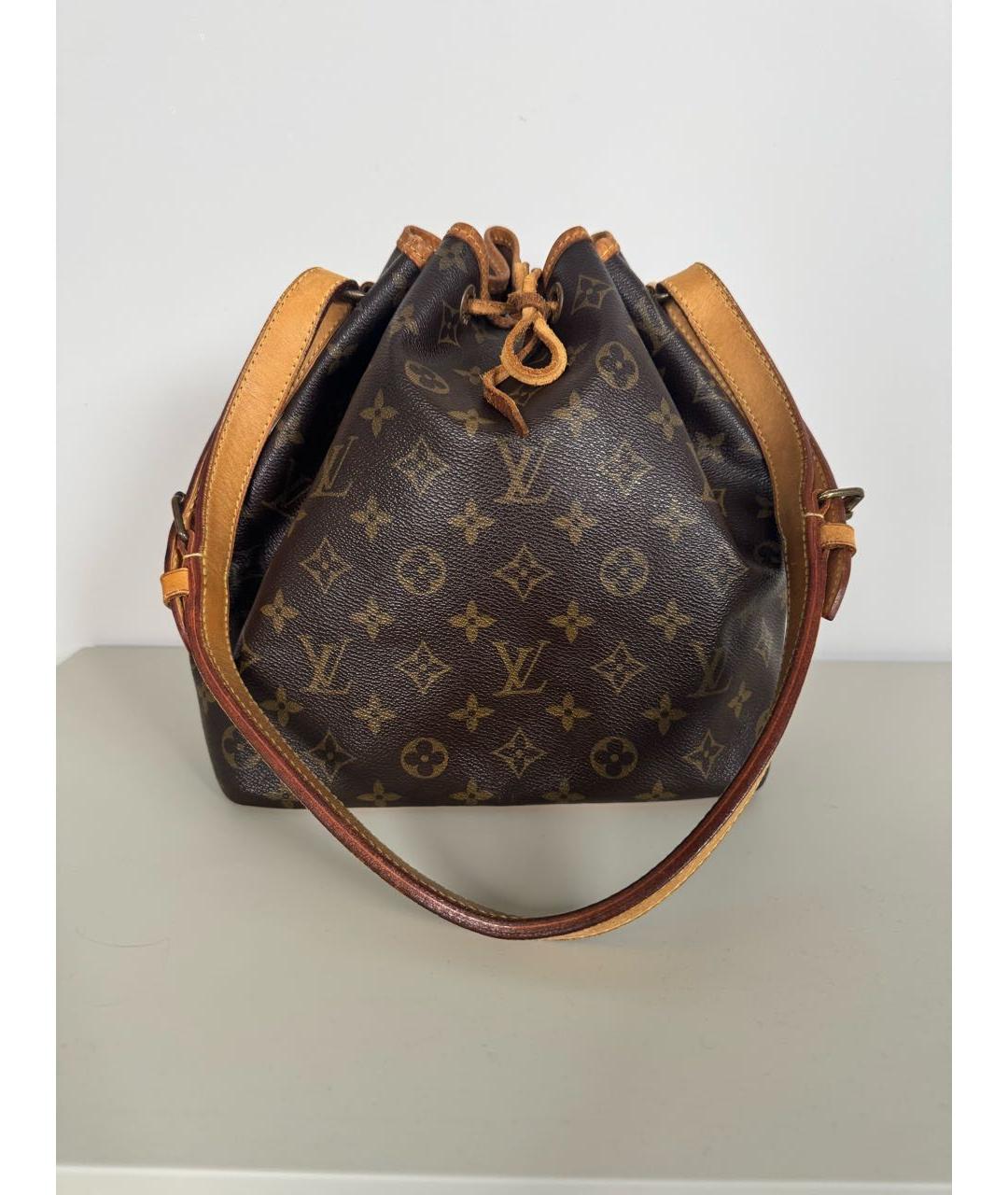 LOUIS VUITTON Коричневая кожаная сумка через плечо, фото 9