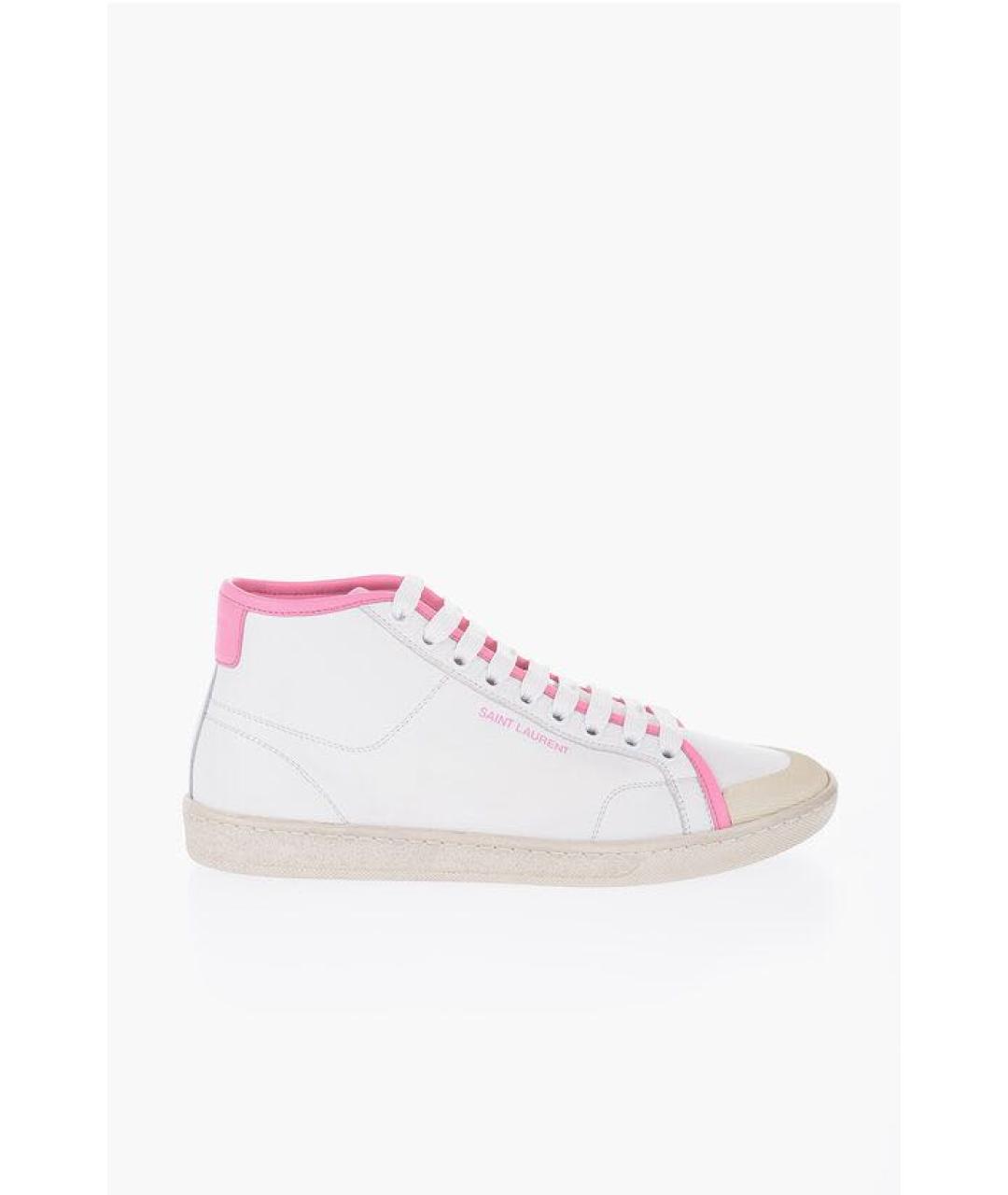 SAINT LAURENT Белые кожаные кеды, фото 2