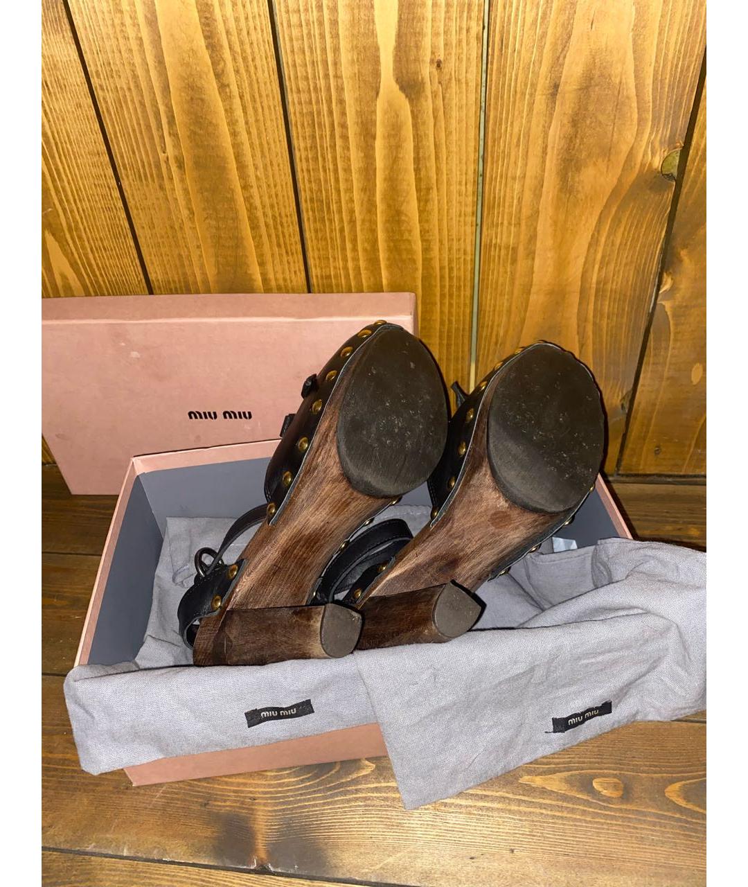 MIU MIU Черные кожаные туфли, фото 6