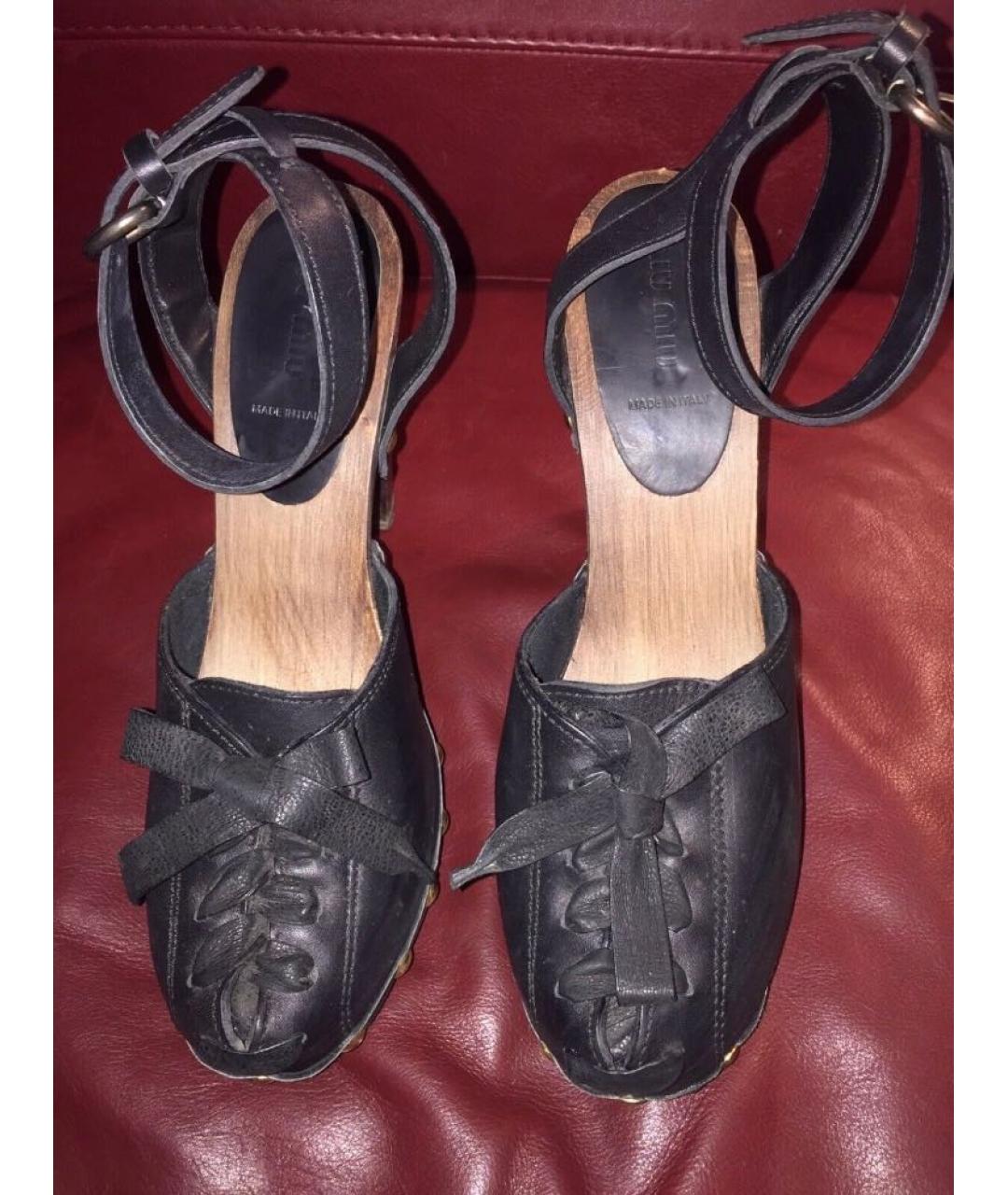 MIU MIU Черные кожаные туфли, фото 7