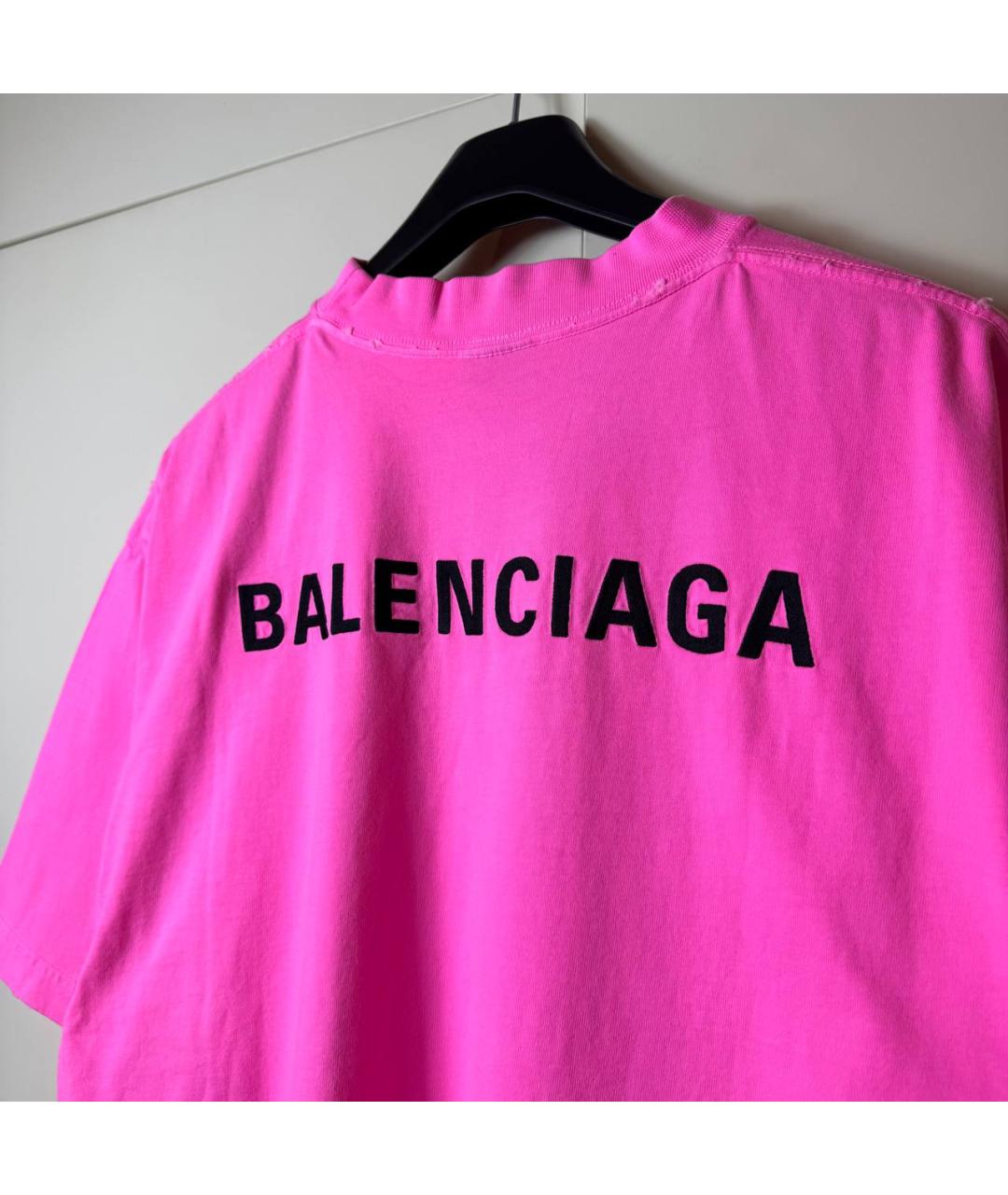 BALENCIAGA Розовая футболка, фото 2