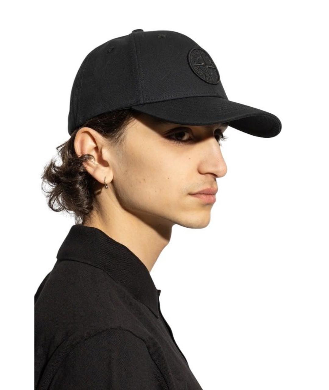 STONE ISLAND Черная хлопковая кепка/бейсболка, фото 4
