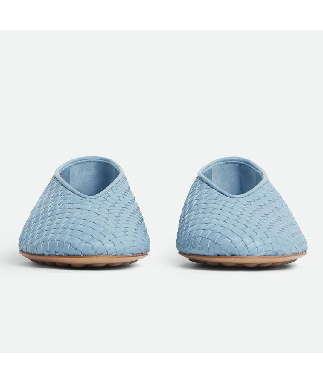 BOTTEGA VENETA Голубые кожаные балетки, фото 3