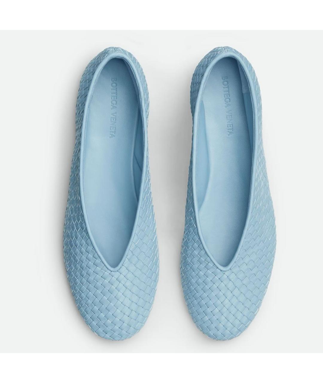 BOTTEGA VENETA Голубые кожаные балетки, фото 5
