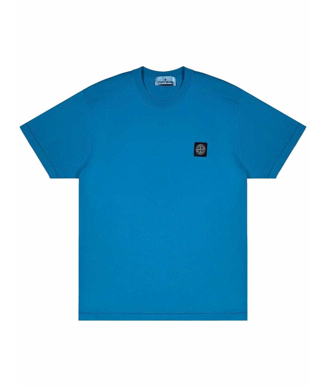 STONE ISLAND Синяя хлопковая футболка, фото 1