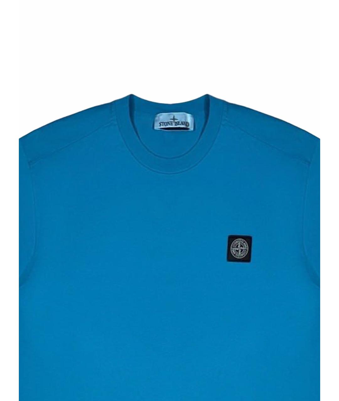 STONE ISLAND Синяя хлопковая футболка, фото 4