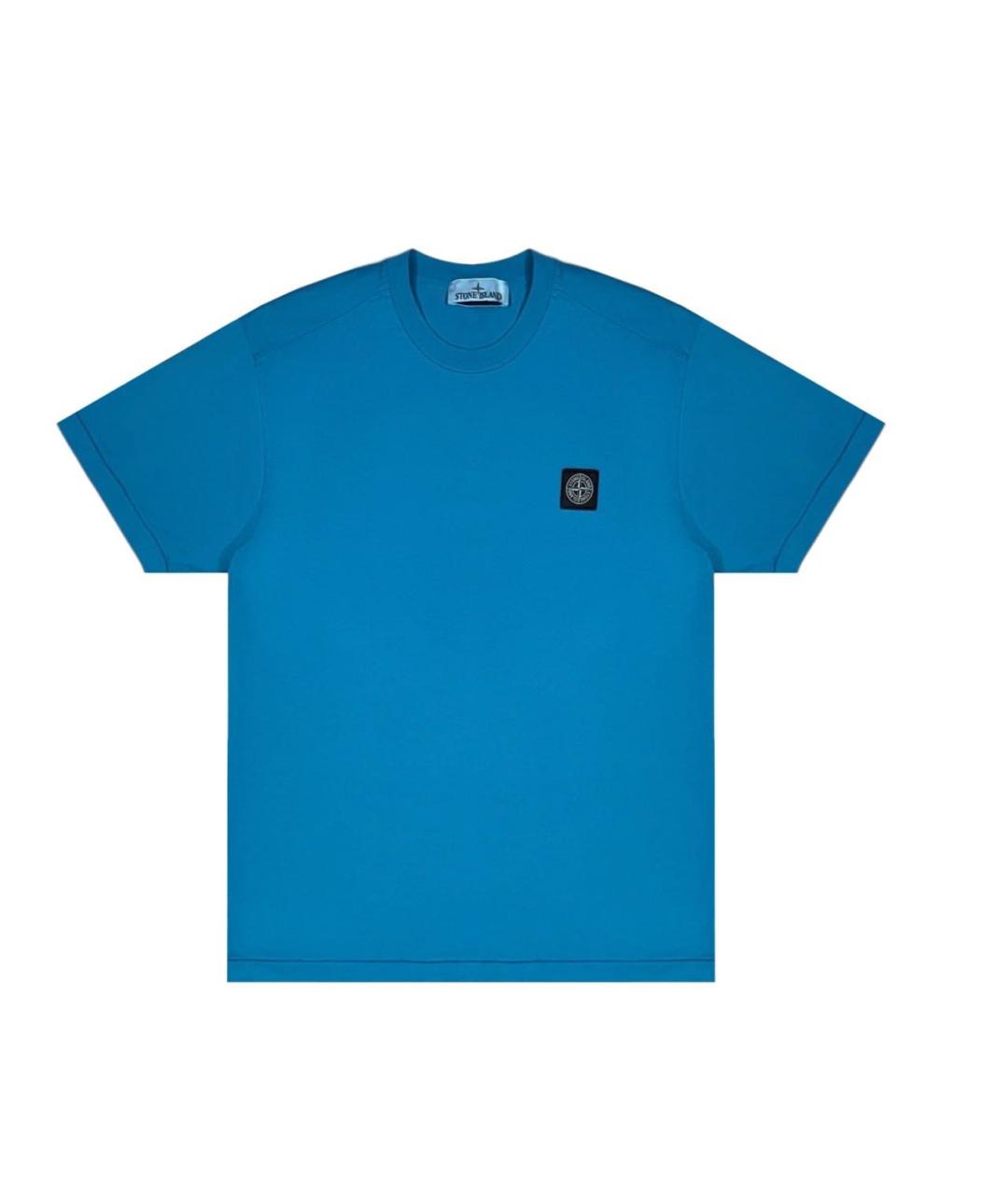 STONE ISLAND Синяя хлопковая футболка, фото 2