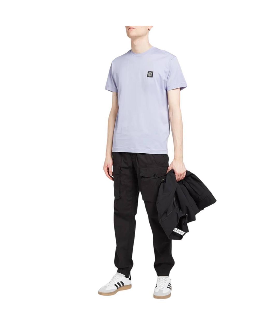 STONE ISLAND Фиолетовая хлопковая футболка, фото 4