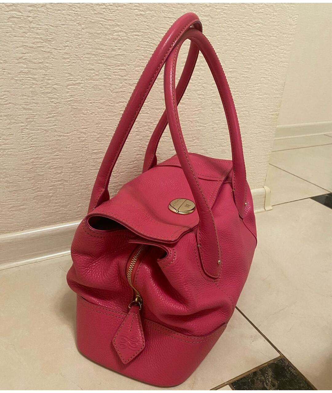 LANCEL Фуксия кожаная сумка тоут, фото 2