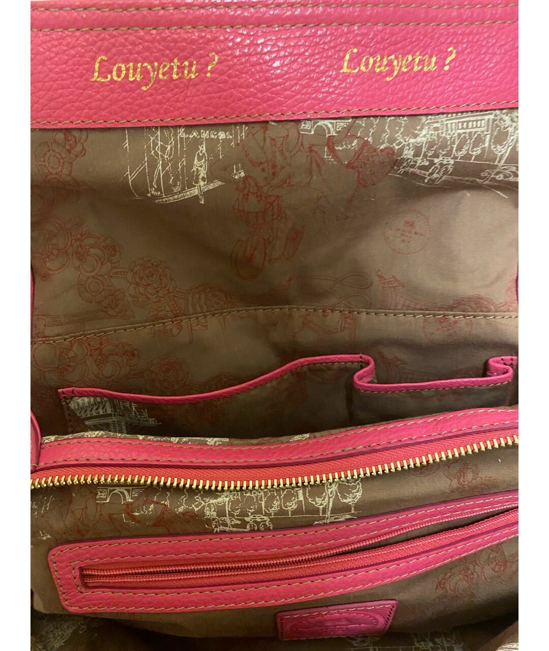 LANCEL Фуксия кожаная сумка тоут, фото 7