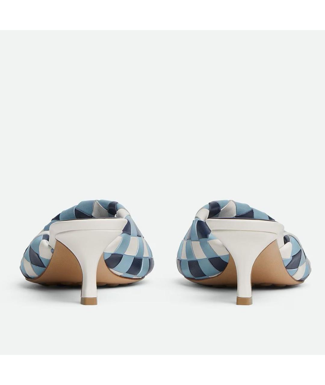 BOTTEGA VENETA Голубые кожаные мюли, фото 4