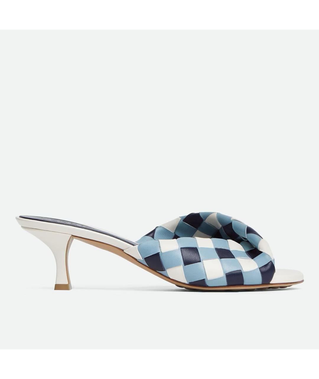 BOTTEGA VENETA Голубые кожаные мюли, фото 6