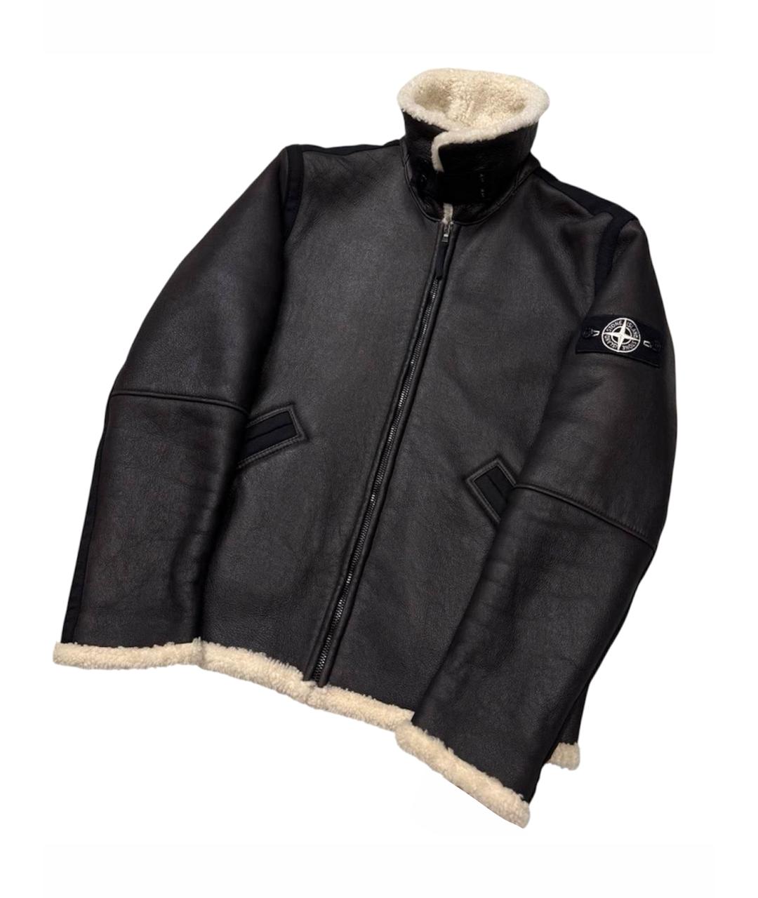 STONE ISLAND Коричневая кожаная дубленка/шуба, фото 10