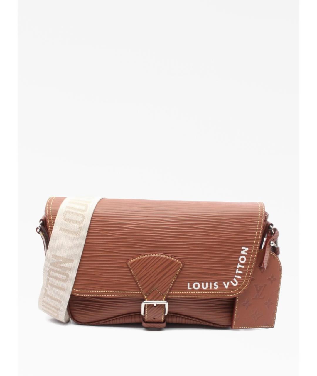 LOUIS VUITTON Коричневая кожаная сумка на плечо, фото 4