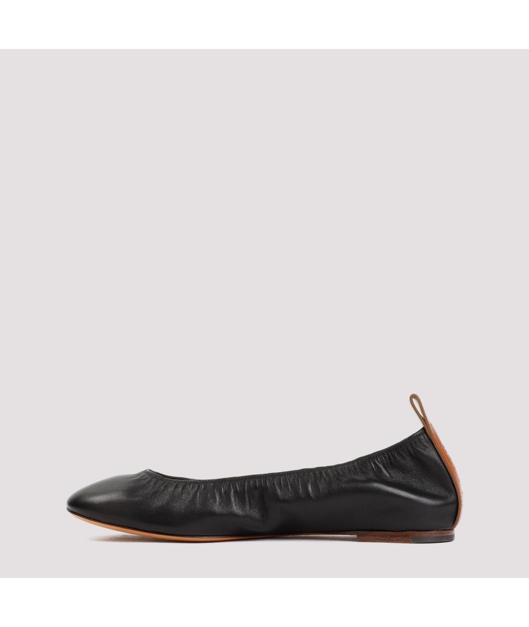 LANVIN Черные кожаные балетки, фото 3