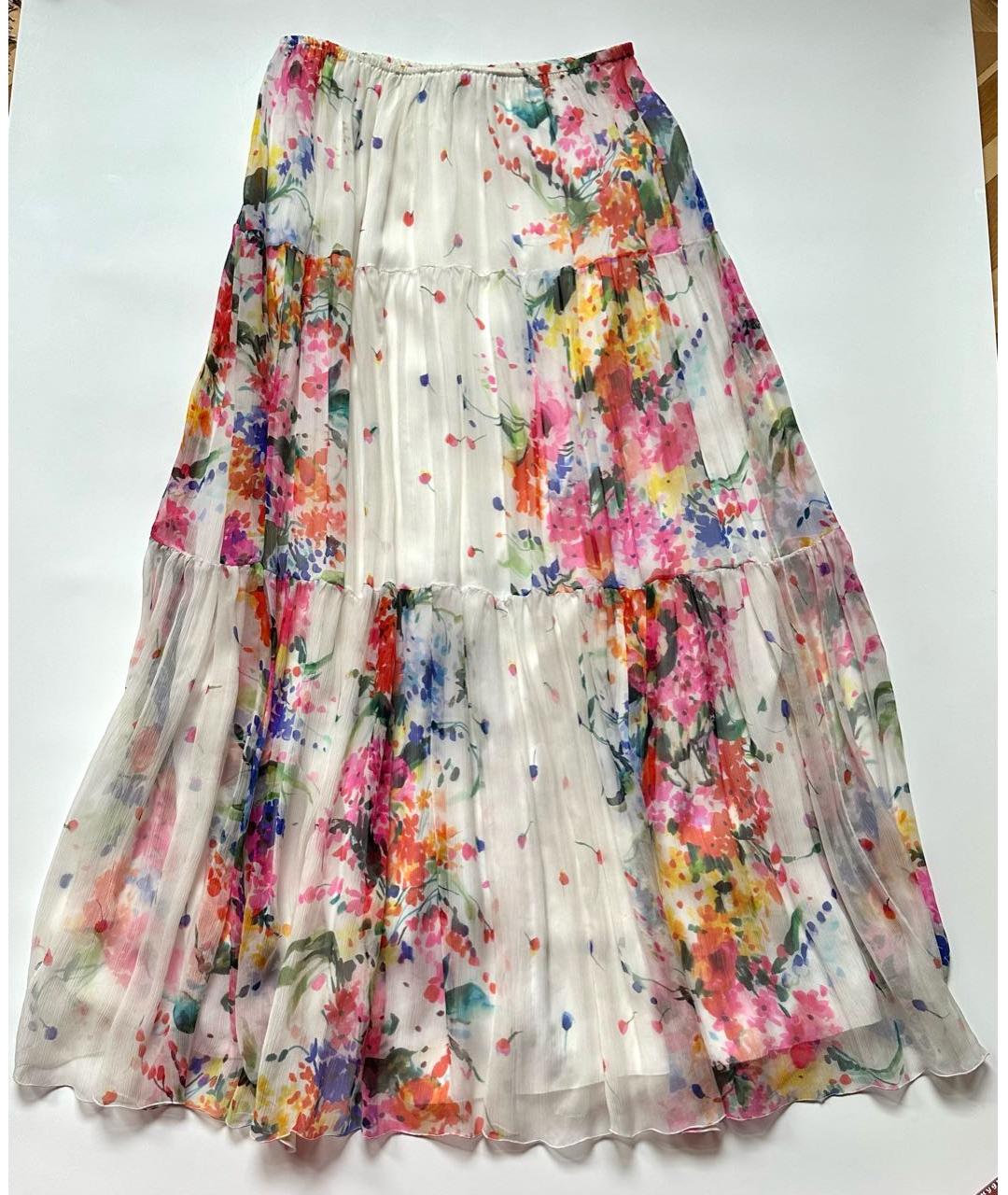 BLUMARINE Мульти шелковая юбка макси, фото 9