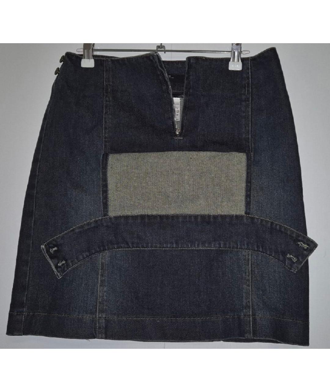 WEEKEND MAX MARA Синяя хлопковая юбка мини, фото 2
