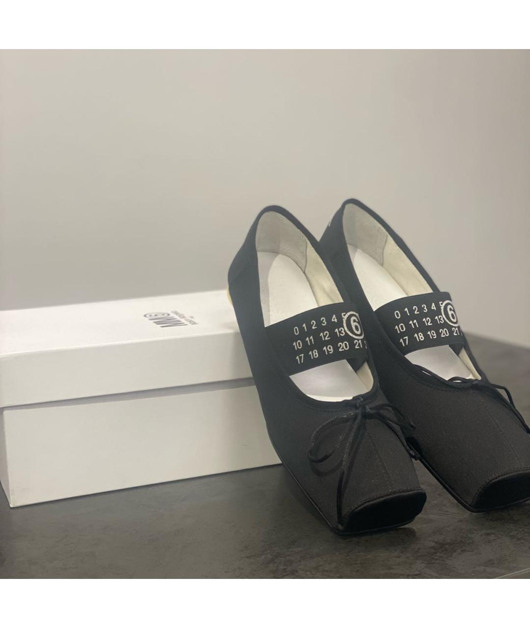 MM6 MAISON MARGIELA Черные текстильные балетки, фото 2