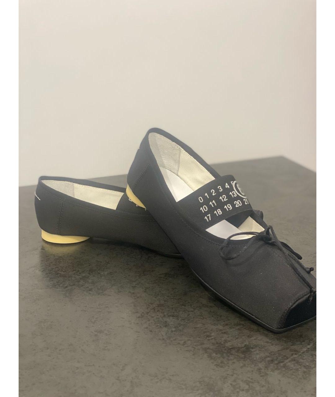MM6 MAISON MARGIELA Черные текстильные балетки, фото 7