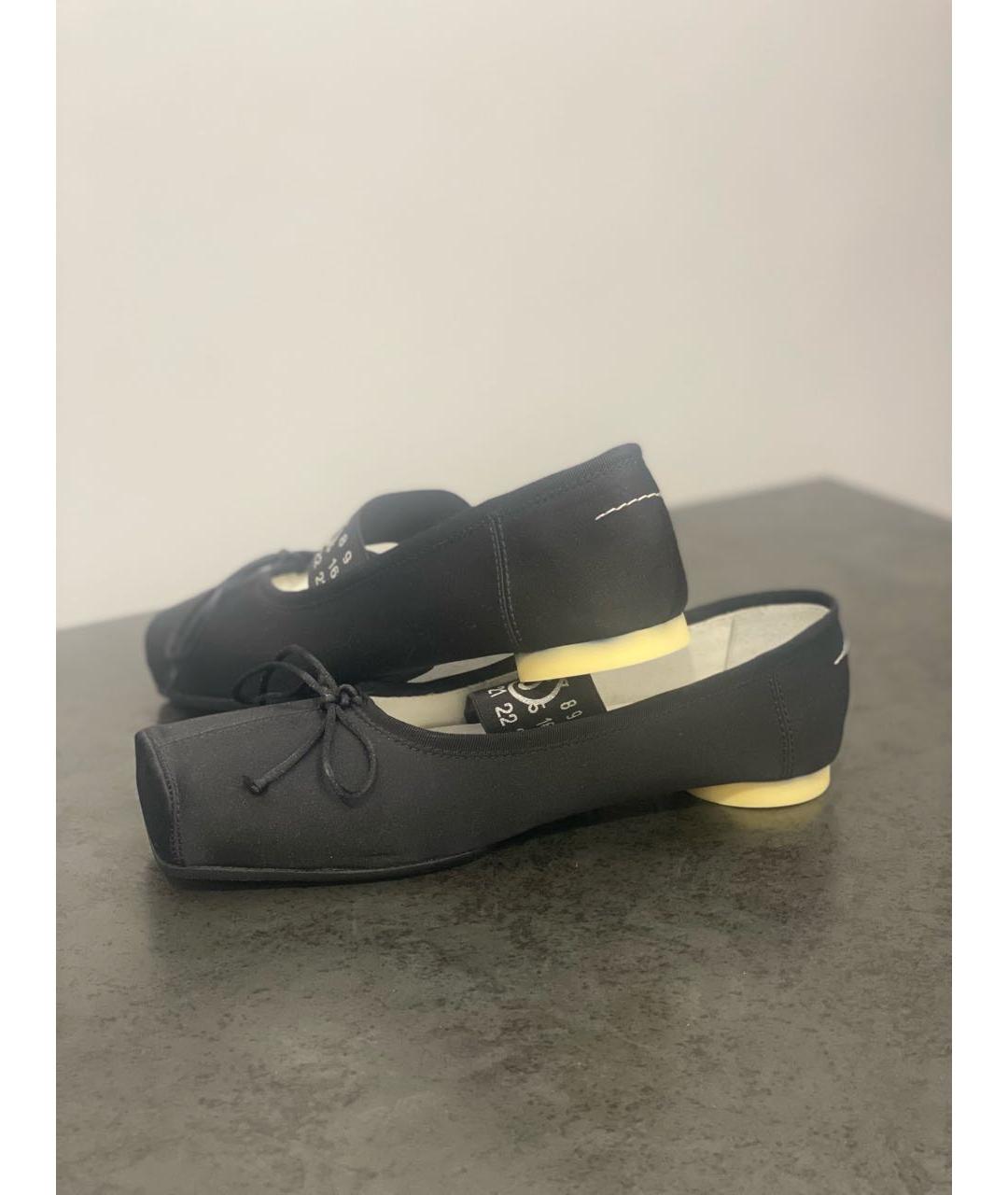 MM6 MAISON MARGIELA Черные текстильные балетки, фото 9