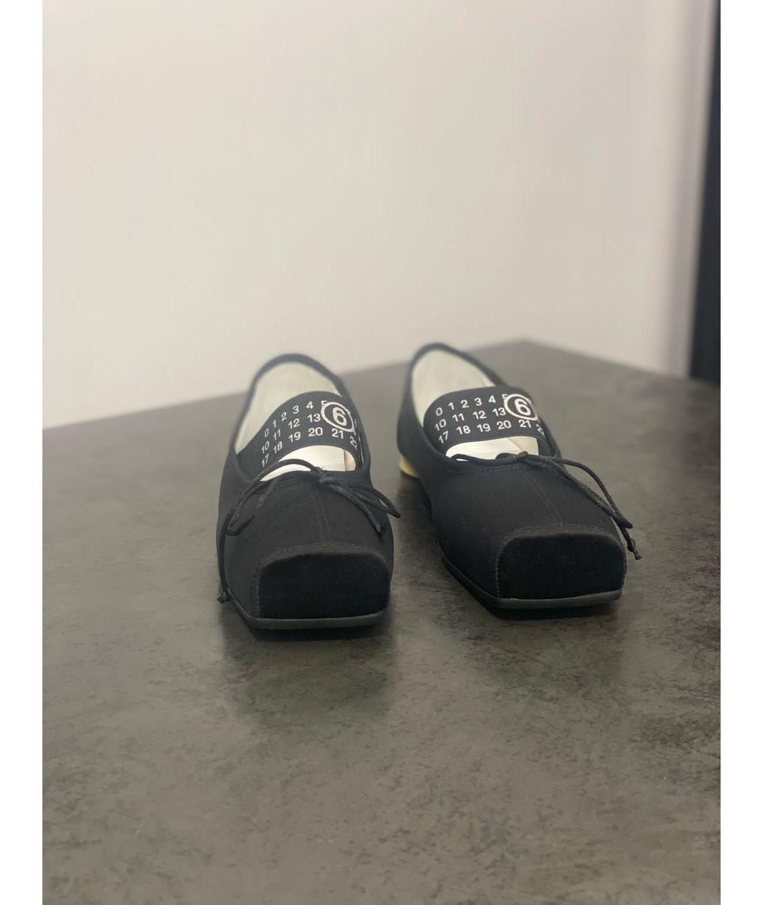 MM6 MAISON MARGIELA Черные текстильные балетки, фото 5