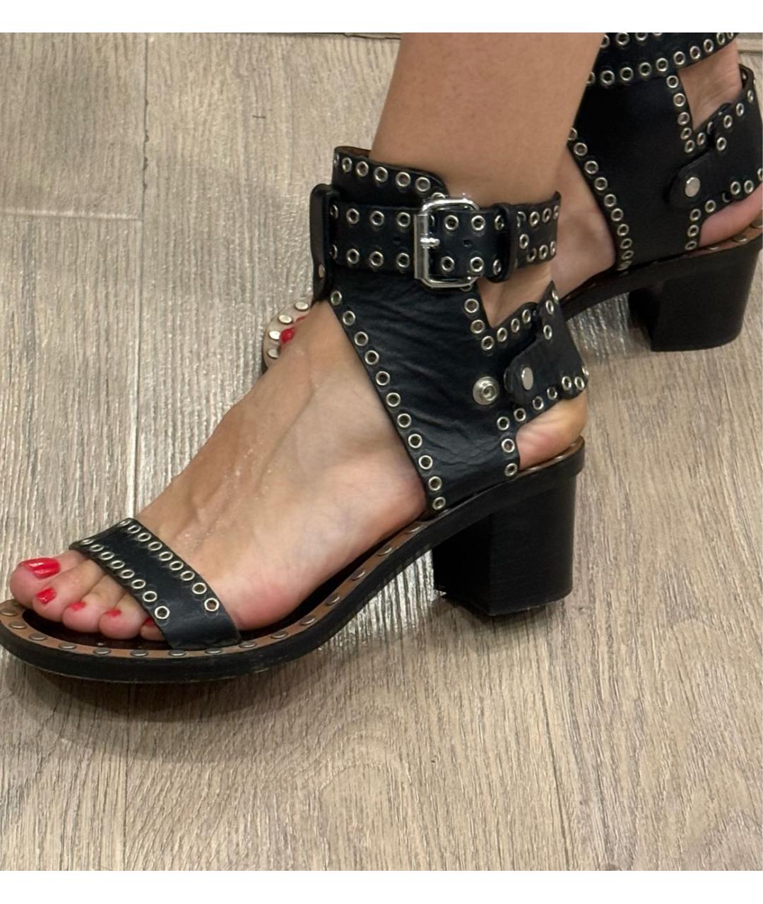 ISABEL MARANT Черные кожаные босоножки, фото 2