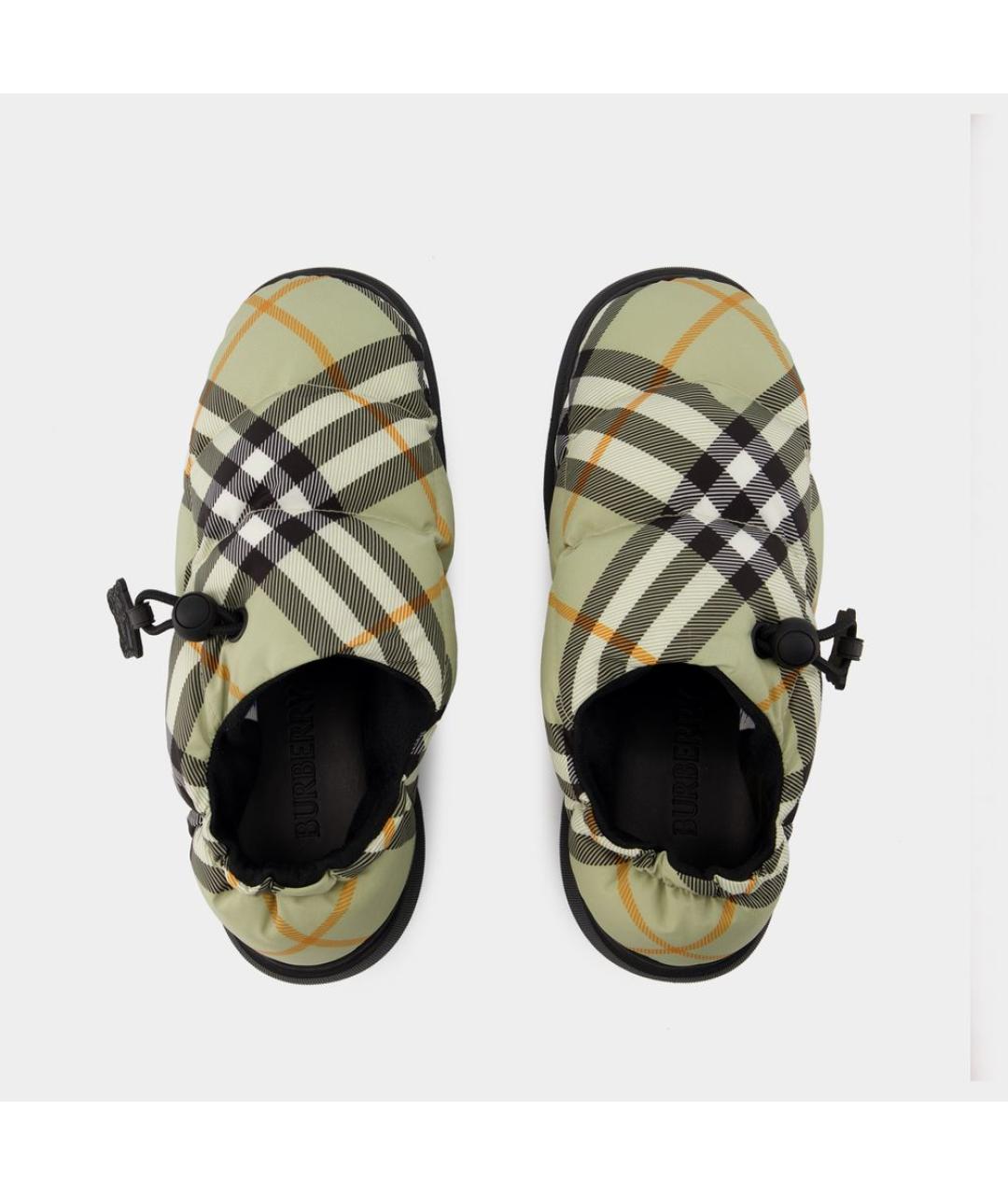 BURBERRY Зеленые синтетические мюли, фото 4