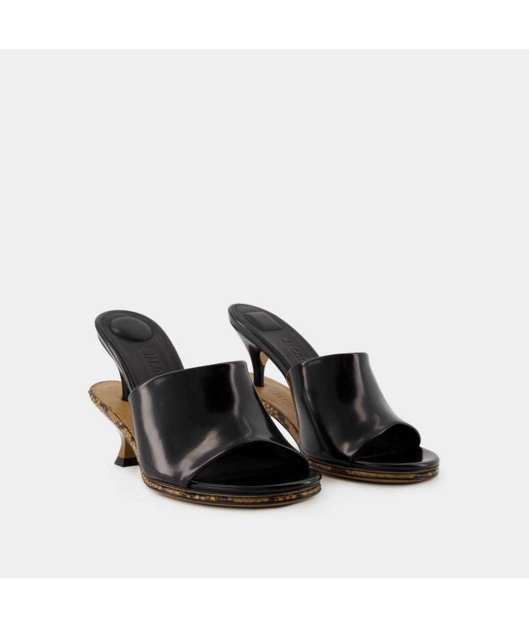 JACQUEMUS Черные кожаные мюли, фото 2