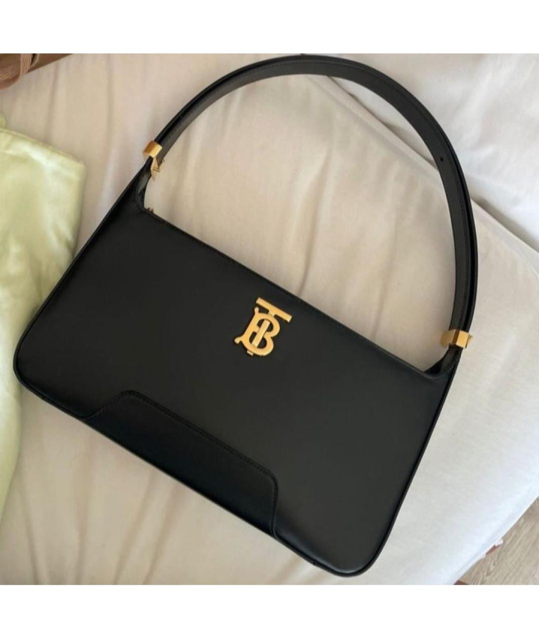 BURBERRY Черная кожаная сумка через плечо, фото 2