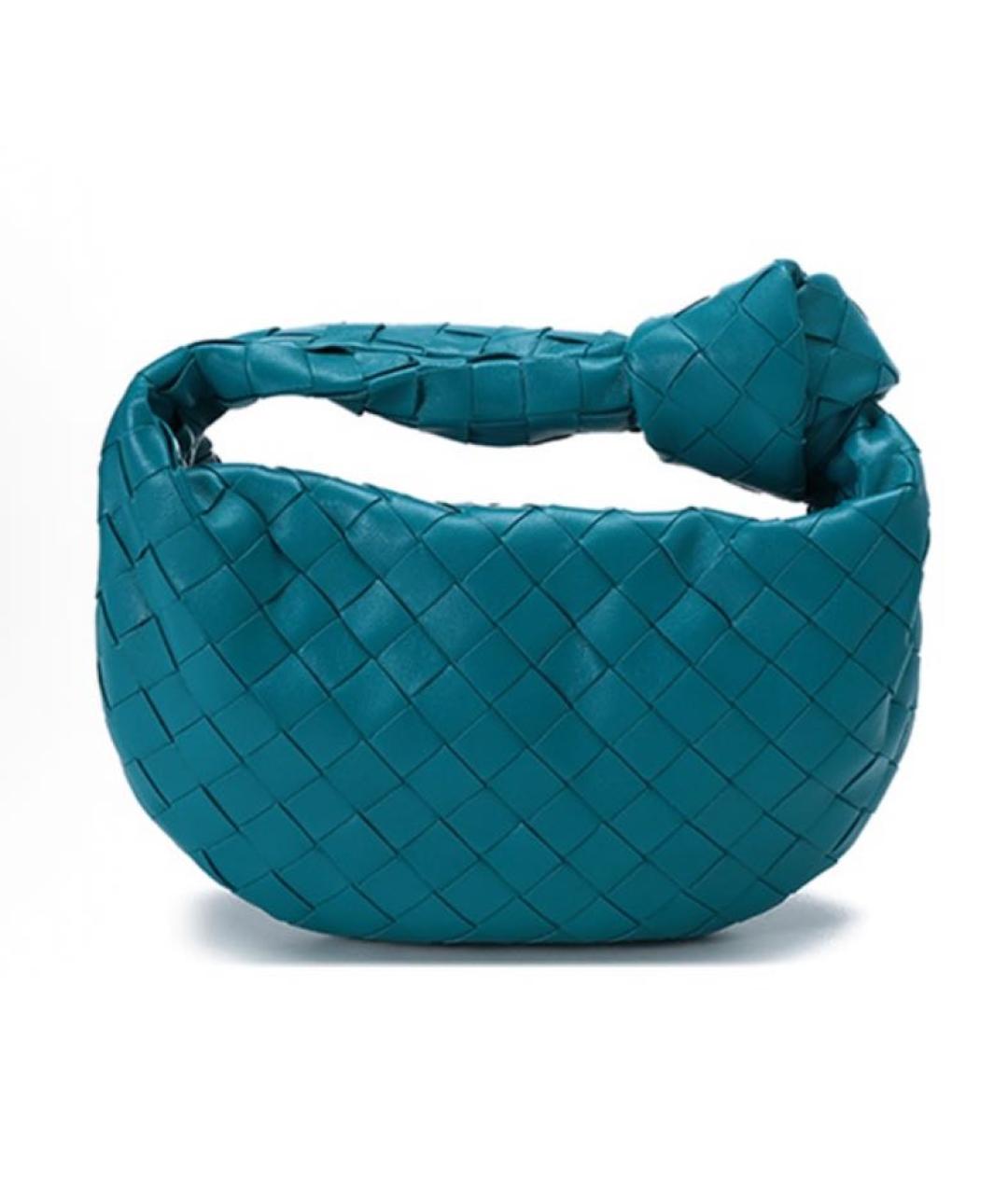 BOTTEGA VENETA Синяя кожаная сумка с короткими ручками, фото 4