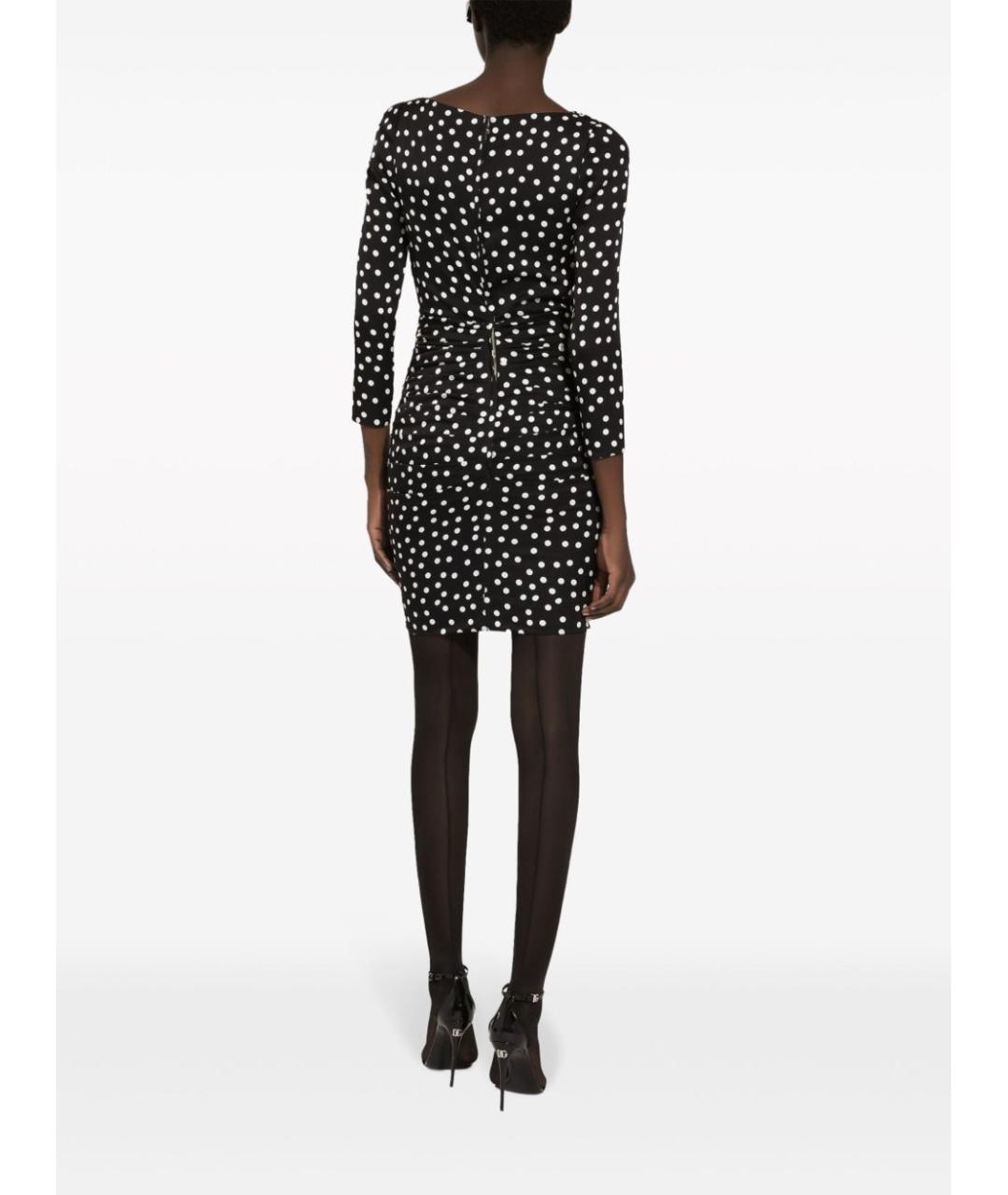 DOLCE&GABBANA Черное шелковое повседневное платье, фото 3
