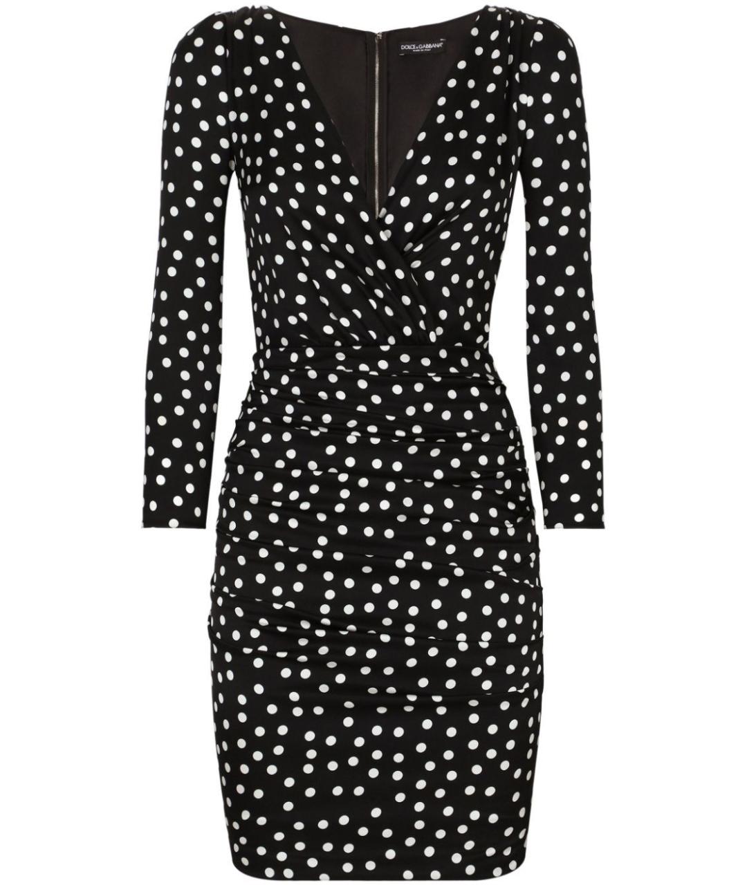 DOLCE&GABBANA Черное шелковое повседневное платье, фото 1