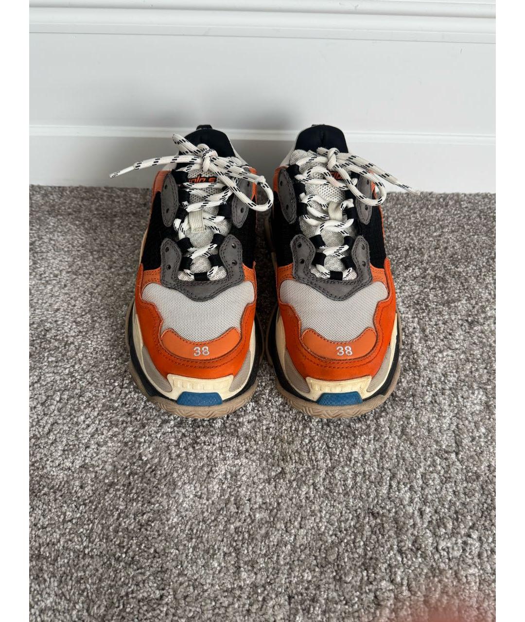 BALENCIAGA Оранжевое текстильные кроссовки, фото 2