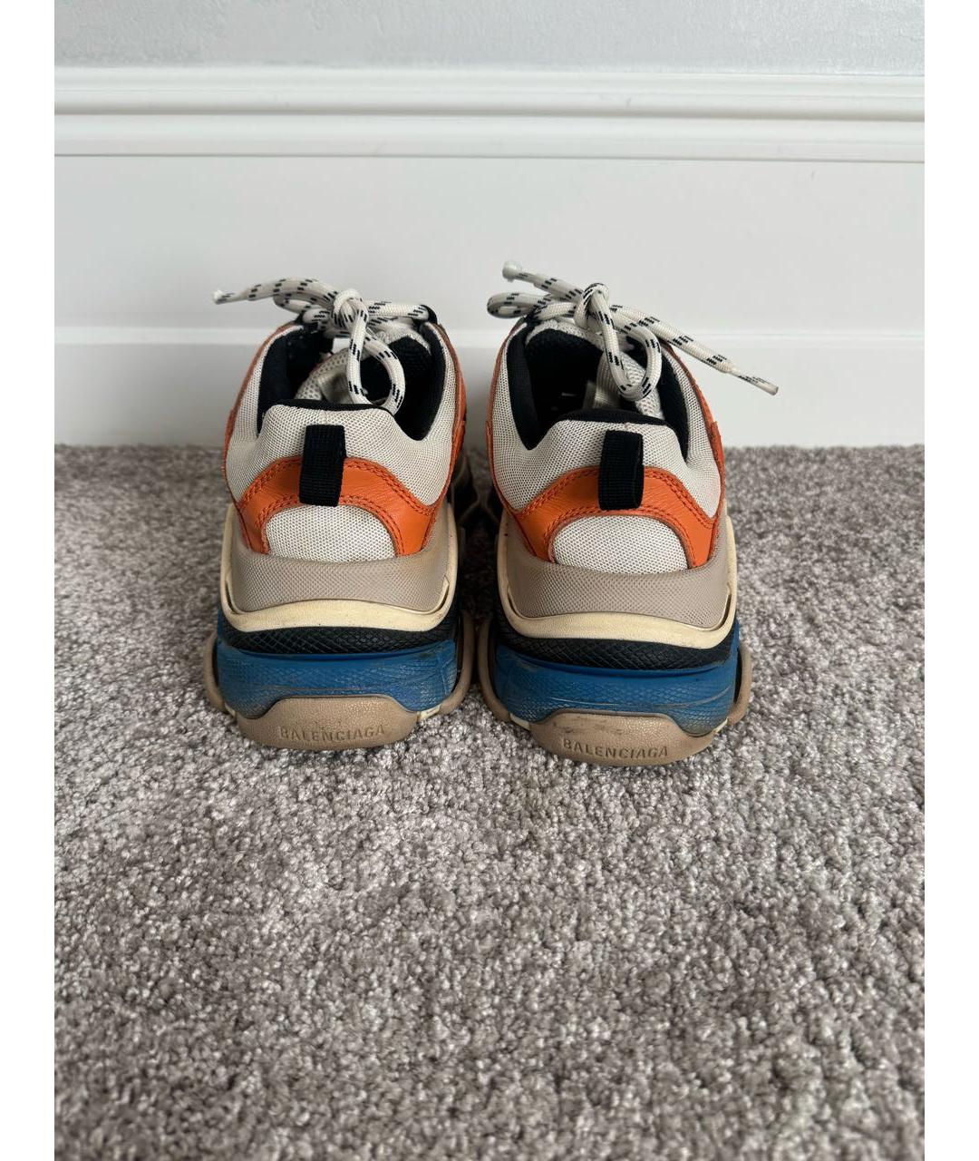 BALENCIAGA Оранжевое текстильные кроссовки, фото 4