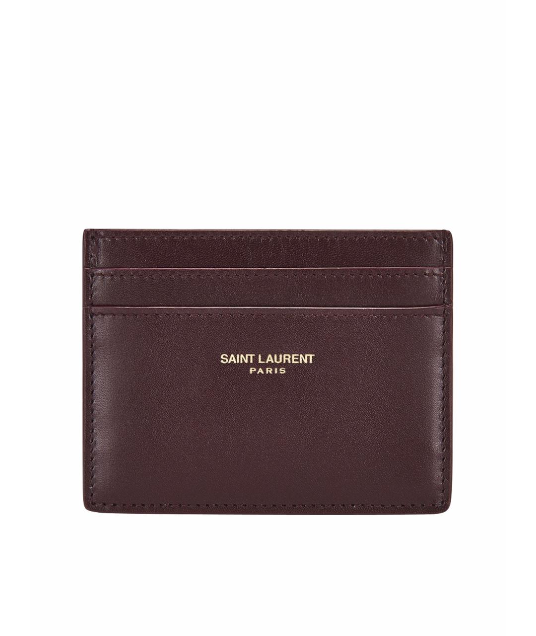 SAINT LAURENT Бордовый кардхолдер, фото 1
