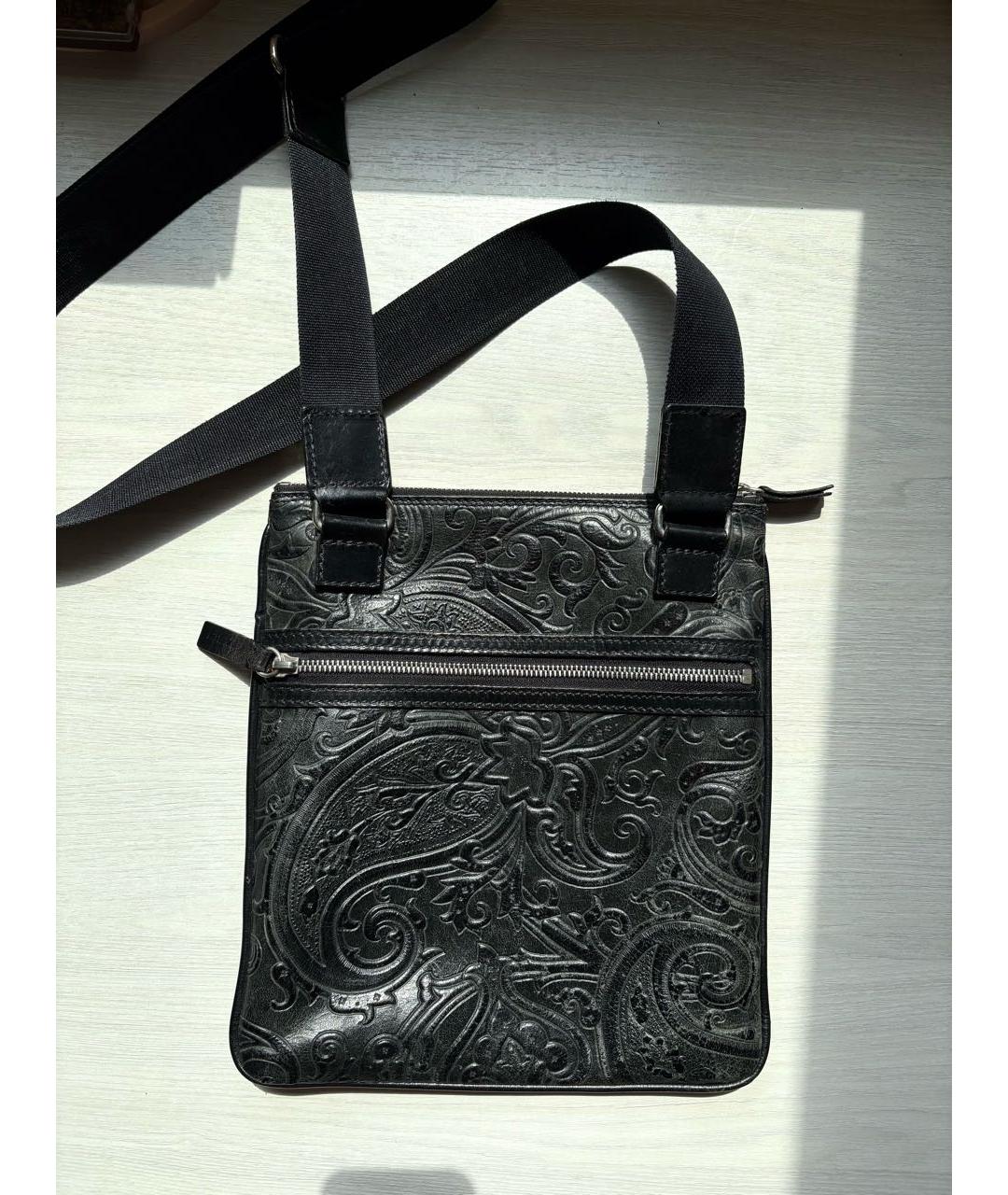ETRO Черная кожаная сумка на плечо, фото 2
