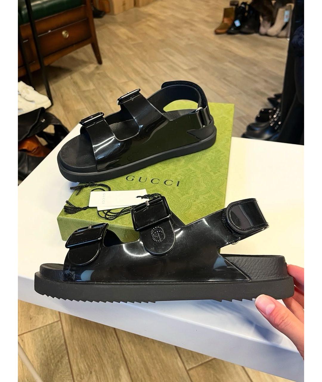 GUCCI Черные сандалии, фото 2
