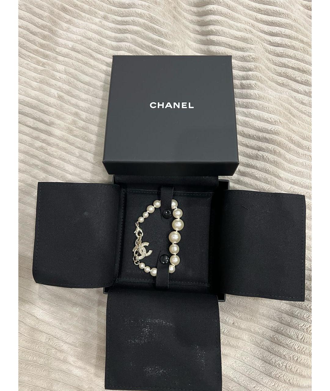 CHANEL Белый жемчужный браслет, фото 2