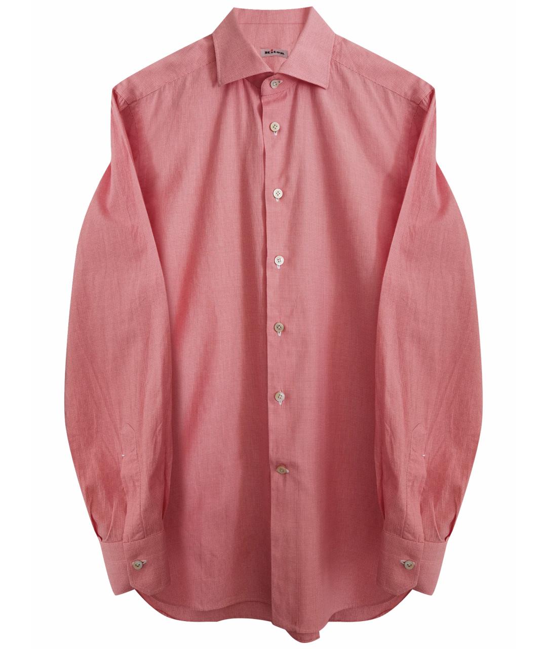 KITON Коралловая хлопковая классическая рубашка, фото 1