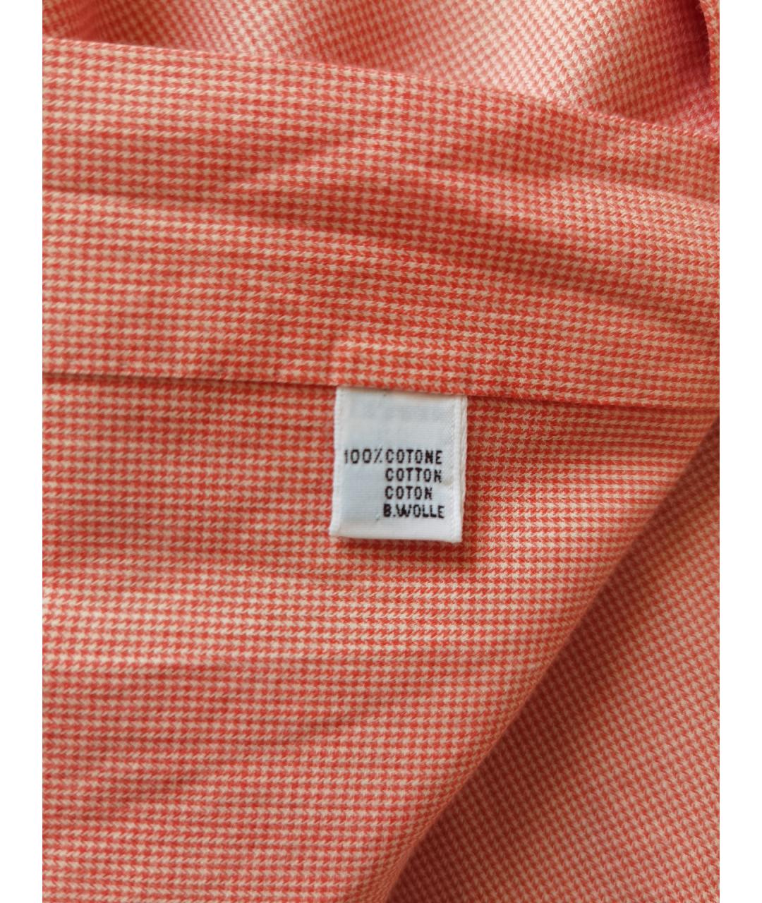KITON Коралловая хлопковая классическая рубашка, фото 7