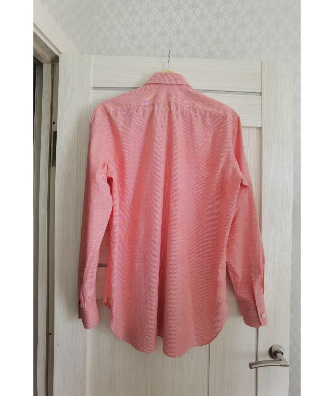 KITON Коралловая хлопковая классическая рубашка, фото 2