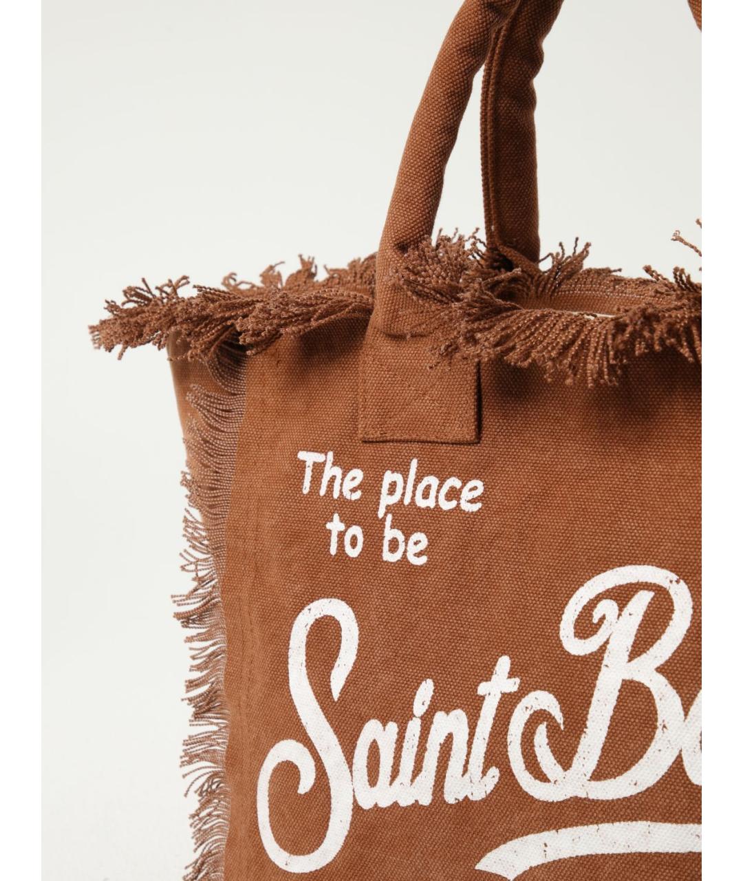 MC2 SAINT BARTH Коричневая тканевая сумка тоут, фото 3