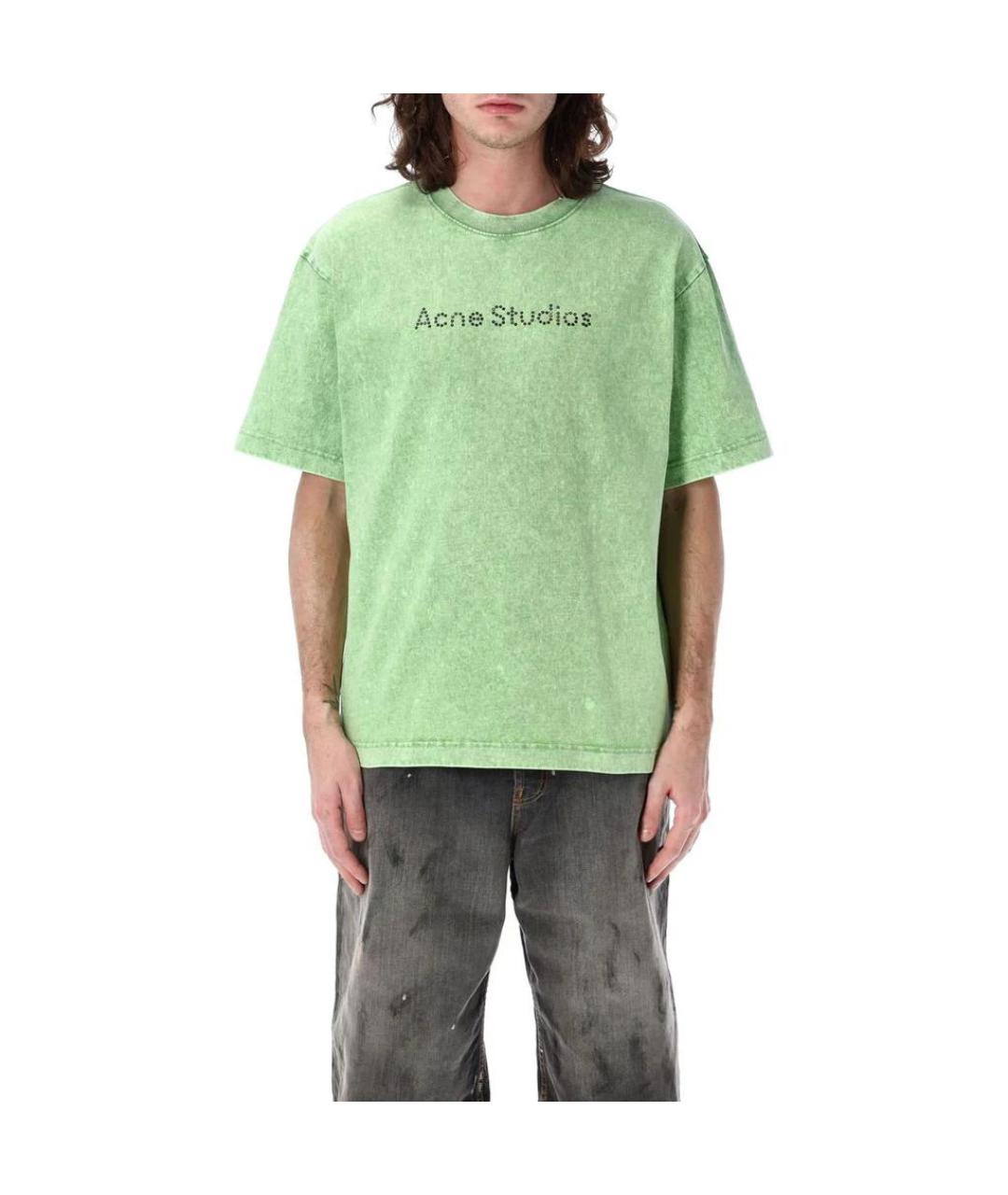 ACNE STUDIOS Зеленая хлопковая футболка, фото 5