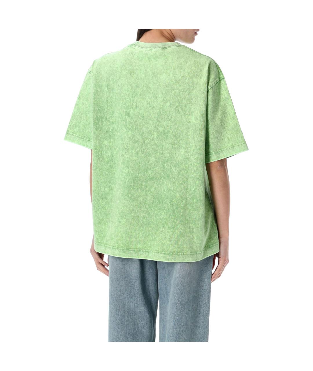 ACNE STUDIOS Зеленая хлопковая футболка, фото 3