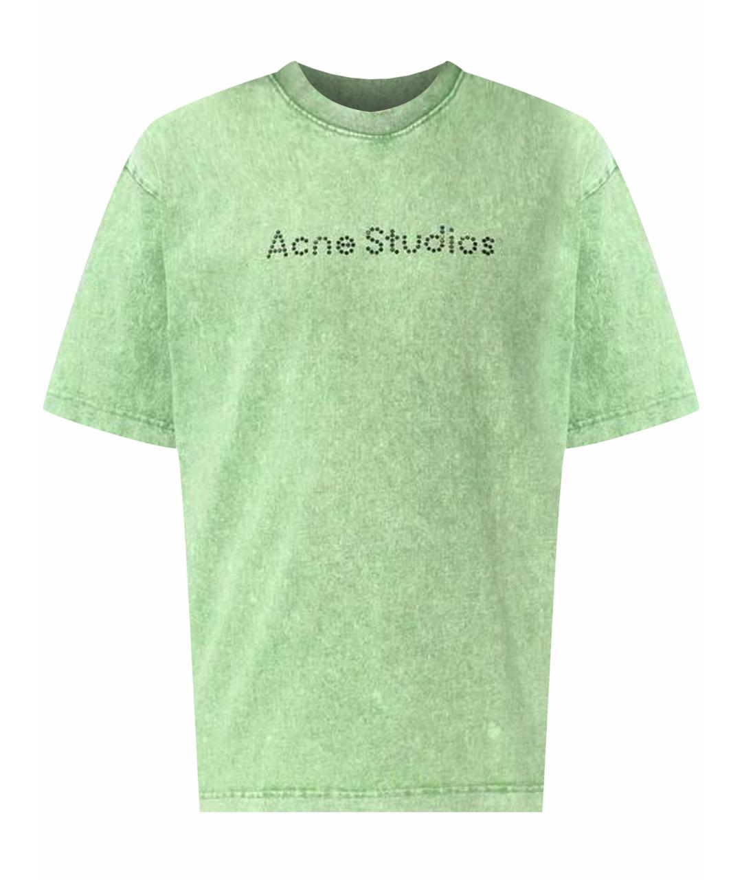 ACNE STUDIOS Зеленая хлопковая футболка, фото 1